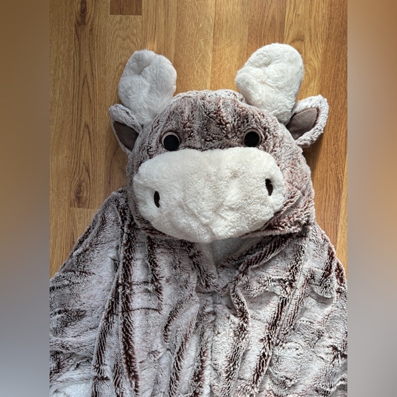 Cozy Critter Moose Hooded Wrap Blanket Super Soft and Warm One Size - Picture 6 of 7